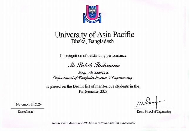 Dean’s Award