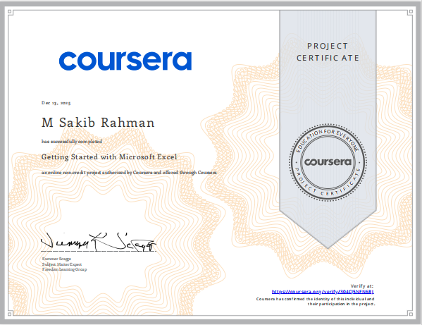 Microsoft Excel Achievement